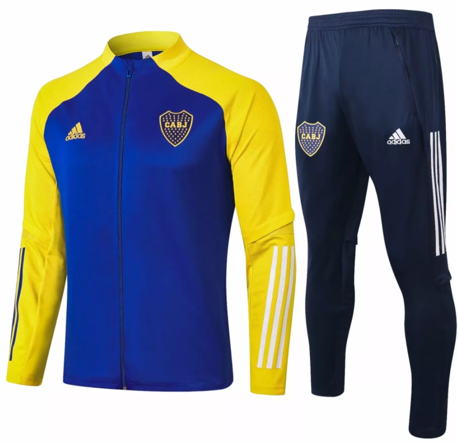 Kit treinamento oficial Adidas Boca Juniors 2020 Azul e amarelo